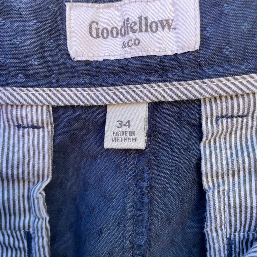 Goodfellow & Co Blue LINDEN Flat Front Chino Shorts Size 34 - Picture 5 of 10